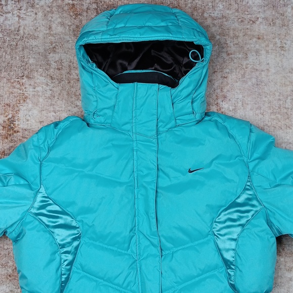 Nike Blue Down Filled Puffer Coat Womens Large Jacket New - Picture 3 of 13